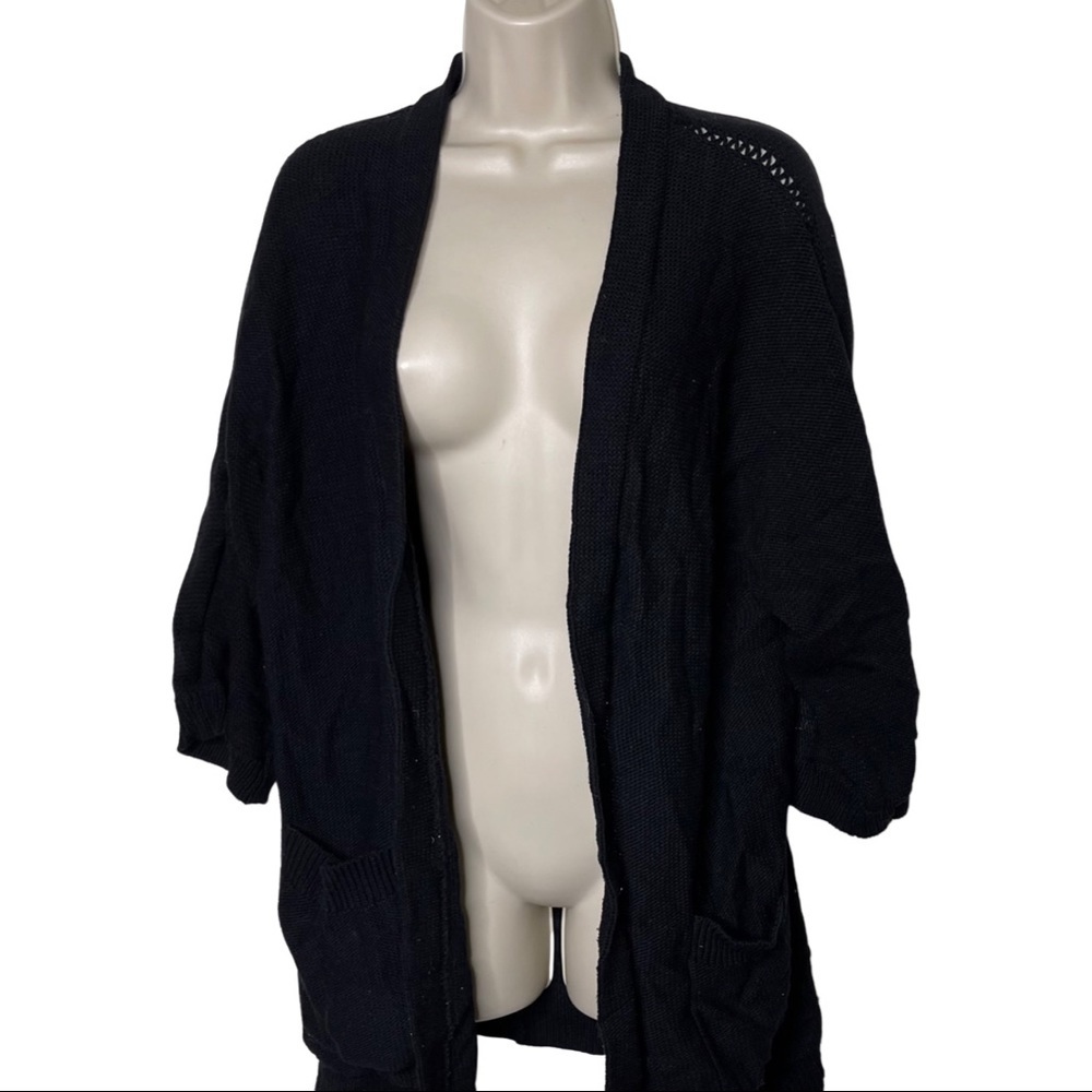 Atitzia Wilfred free black knitted cotton open cardigan size M